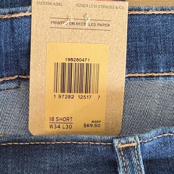 Levi's 311 Shaping Skinny Womens Blue Jeans MidRise Raw Edge Hem 18S/W34/L30-NWT - Picture 6 of 10